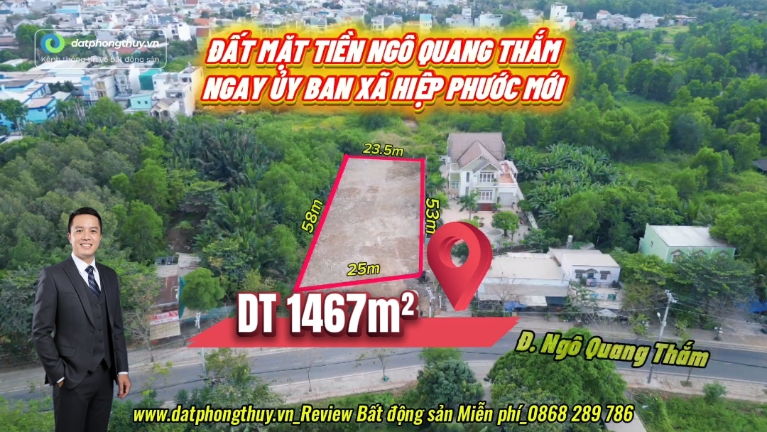 Bán đất 1467m² ngô quang thắm xã long thới nhà bè thuộc xã hiệp phước mới
