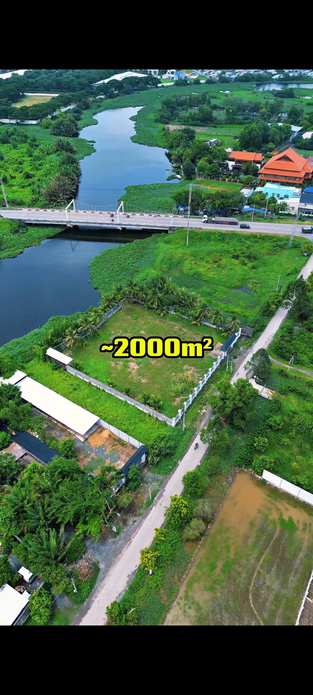 Bán đất view sông gần 2000m² thị trấn cần giuộc chỉ 25 phút đến quận 7