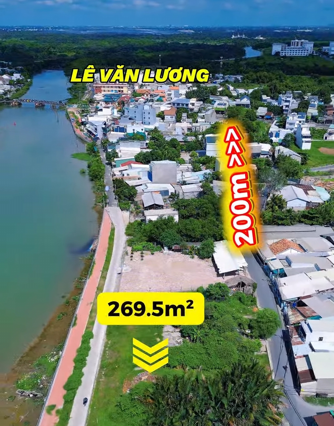 Bán đất xã nhà bè (nhơn đức cũ) view sông rạch tôm 269.5m²